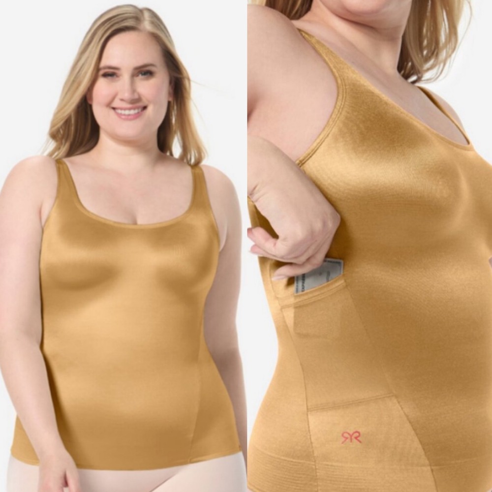 Ruby Ribbon Simply Smooth Pocket‎ Cami SL3073 Gold Umber Size 48